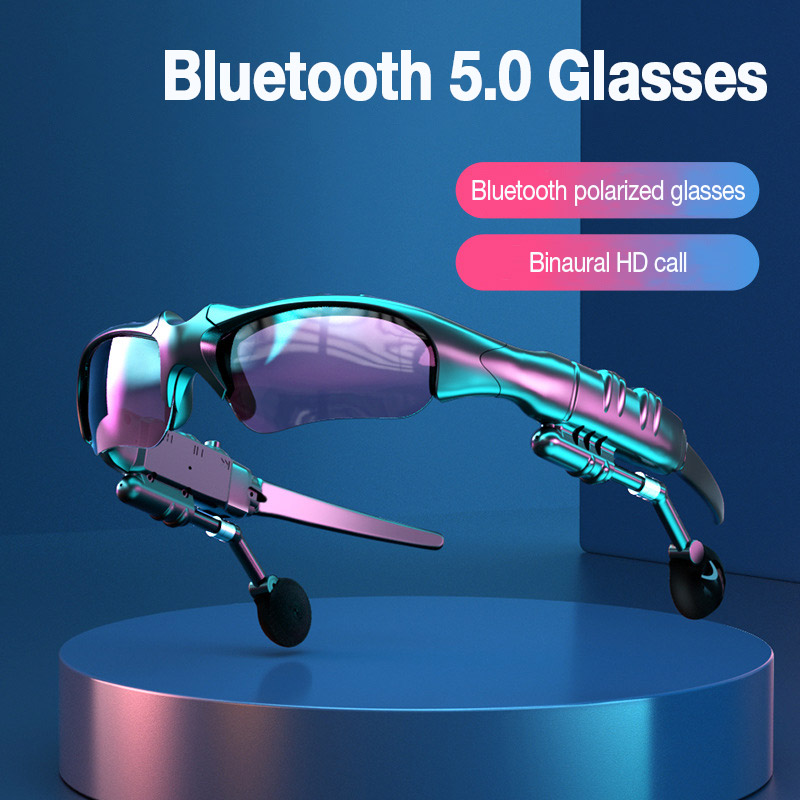 Bluetooth Headset On Ear - 5.0 ステレオイヤホン ワイヤレスヘッドセット マイク付き スマートグラス サングラス