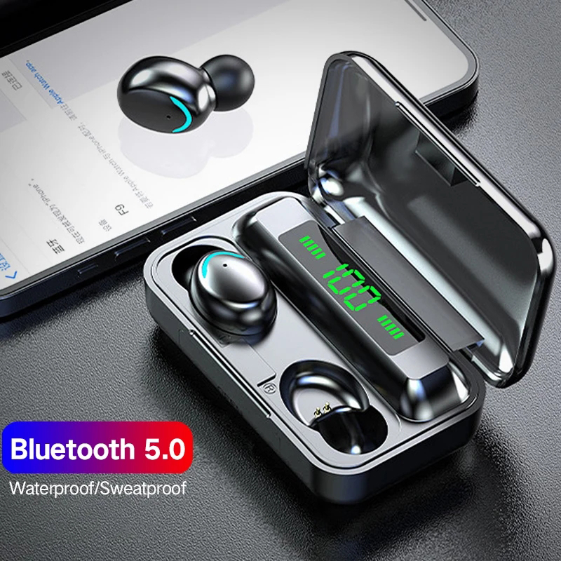 Wireless Earbuds Tws - F9 ワイヤレスヘッドフォン TWS Bluetooth 5.0 ヘッドセットノイズキャンセリング