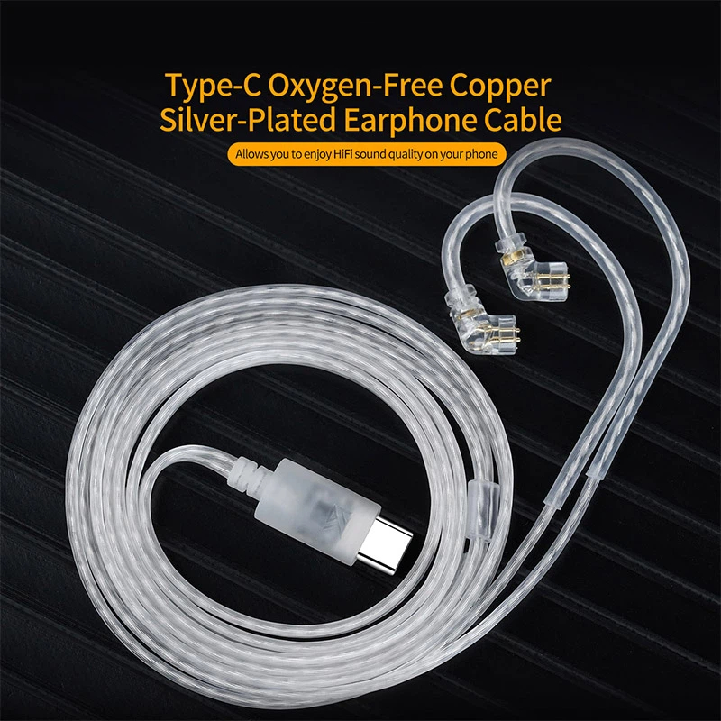 Usb C Earphone - KZイヤホンケーブル OFC銀メッキアップグレードケーブル タイプC 2PINケーブル マイクオプション