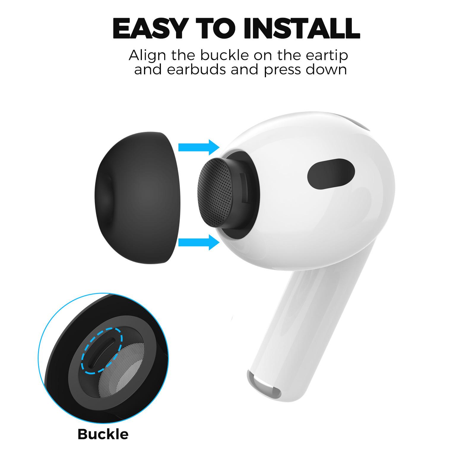 Silicone Ear Tip Replacement - AirPods Pro 3 XDケース用交換用シリコンイヤーチップ4ペア XS/S/M/Lサイズ、収納＆クリーニングキット、クリーニングブラシ付き、カラーRa