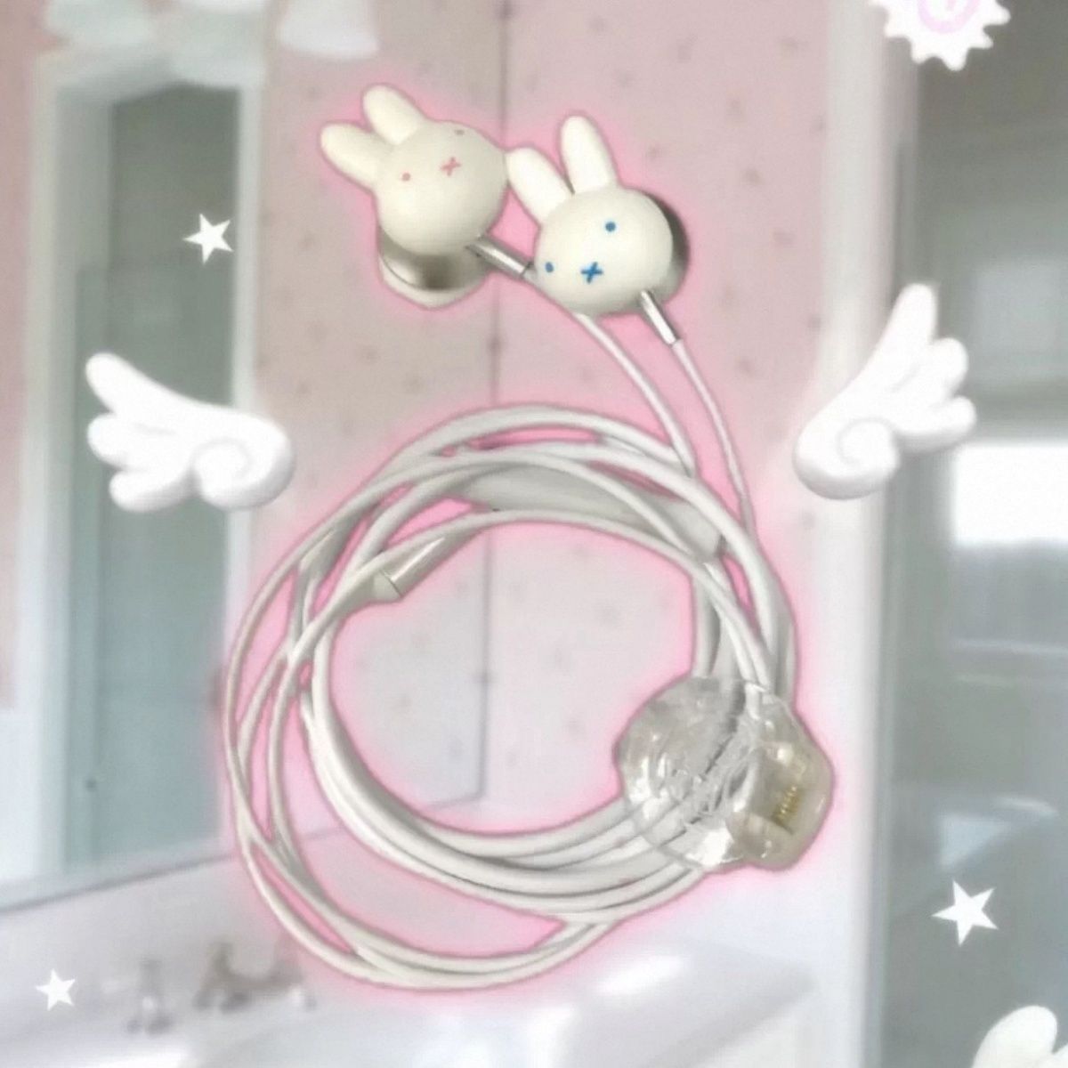 Usb C Earphone - ヴィンテージかわいいミッフィーウサギ有線インイヤーイヤホン高品質タイプCイヤホンポータブル音楽ヘッドセット素敵な漫画カワイイ