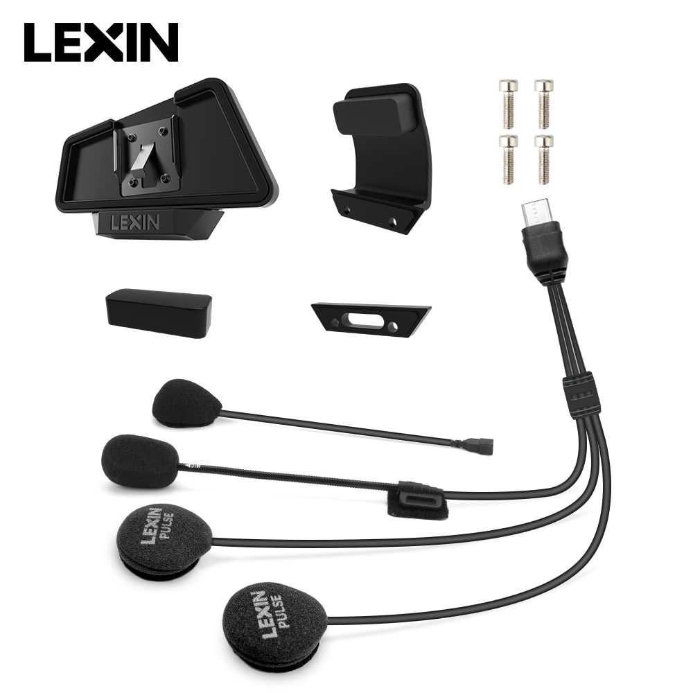 Noise Cancelling Headphone - LEXIN-MeshCom メッシュインターコム 40MM ヘッドセット＆クリップ、アップグレードされたノイズキャンセリング機能付きフル/ハーフヘルメット用ヘッドフォンセット