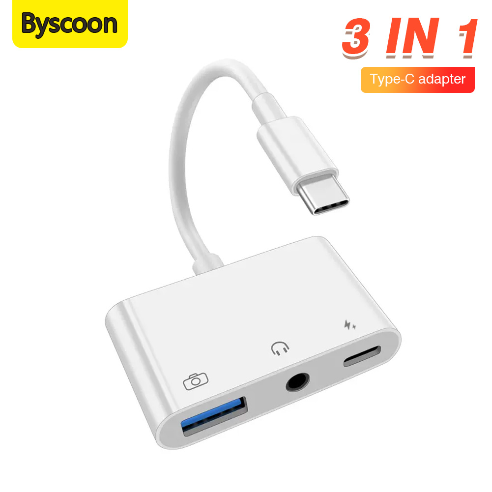 Earphone Splitter Jack - 3 in 1 Type C -