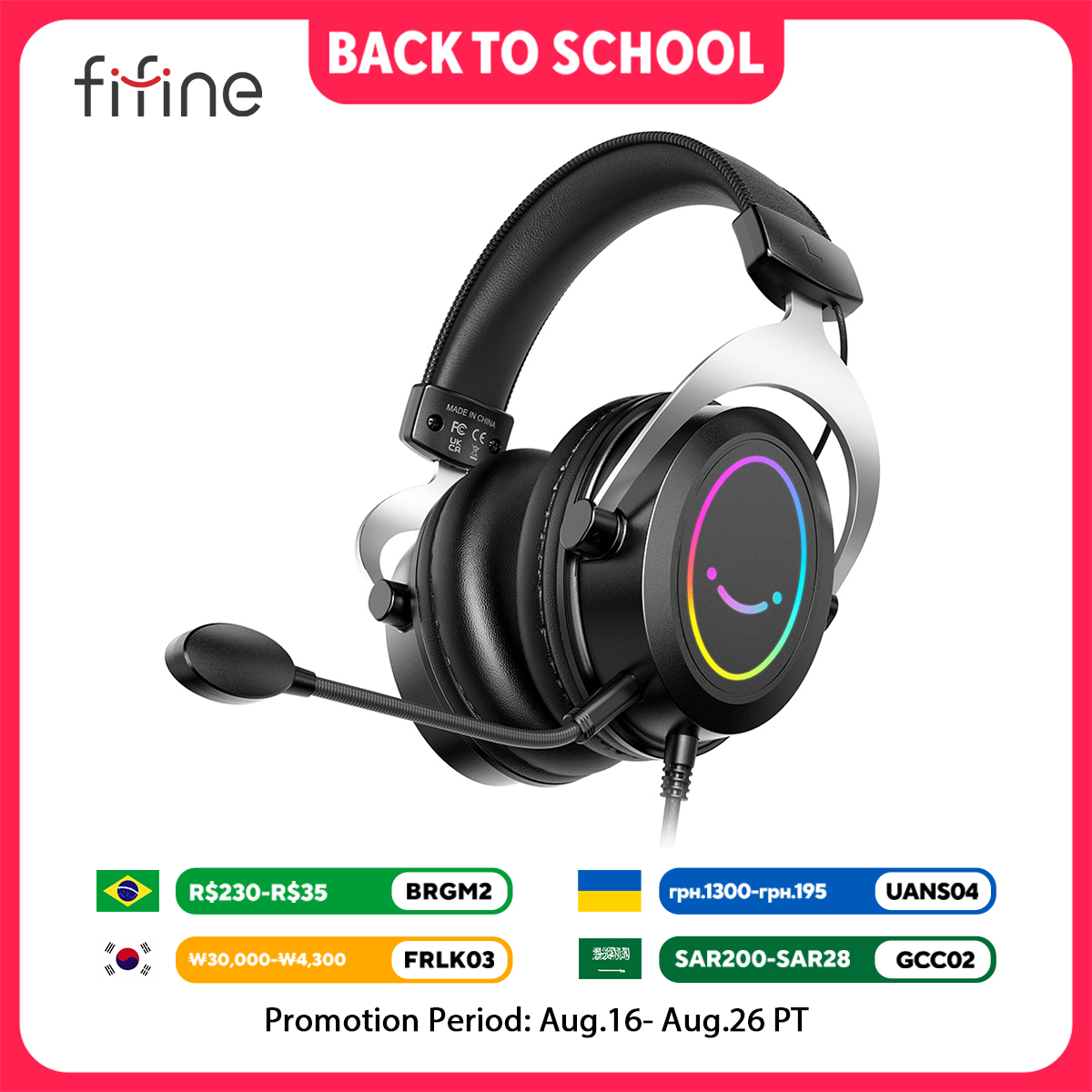 FIFINE ゲーミング ヘッドセット、ダイナミック RGB - Gaming Headset Rgb のレビューと価格