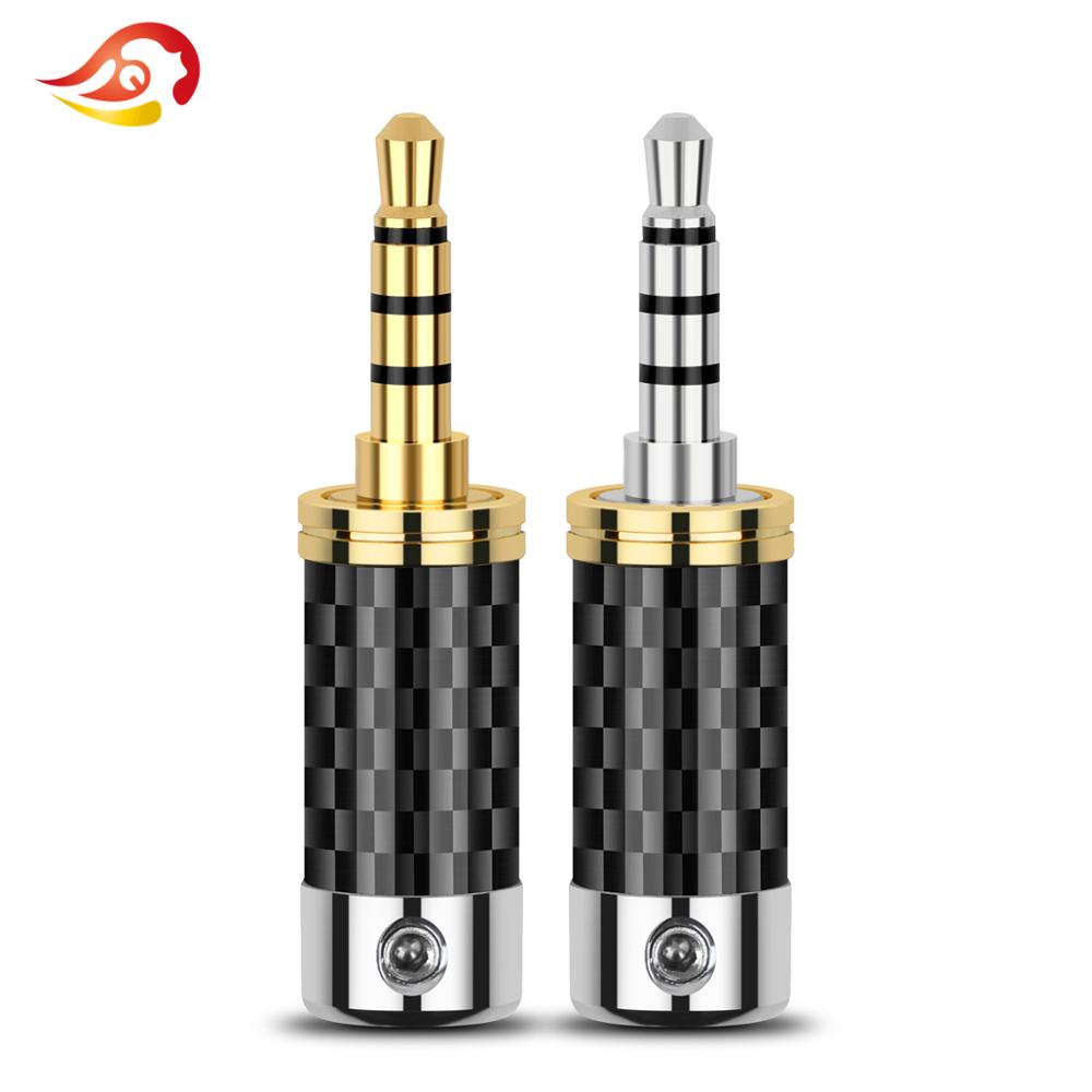 Qyfang-ステレオアダプター4極,3.5mm,カーボンフ - Audiophile Headphone Wired のレビューと価格