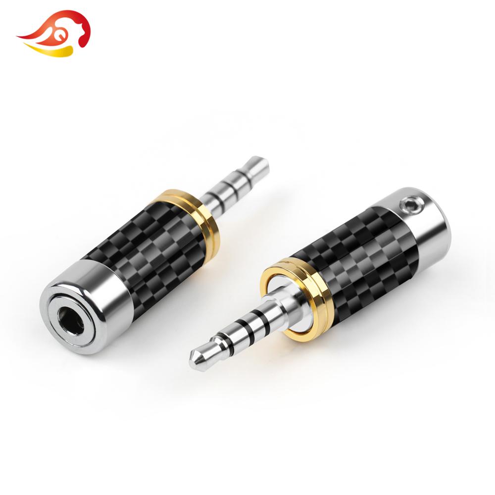Qyfang-ステレオアダプター4極,3.5mm,カーボンフ - Audiophile Headphone Wired のレビューと価格