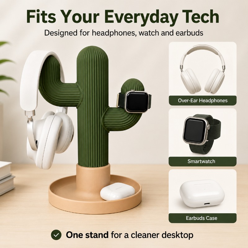 ミニマリストサボテン型ヘッドセットスタンド多用途デスクトップ - Headphone Stand Desk のレビューと価格